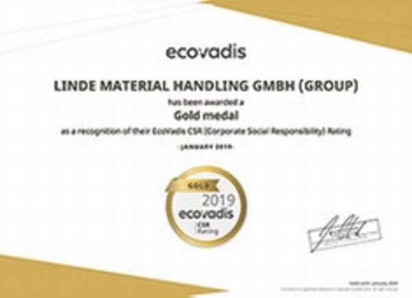 Linde MH erhält Eco Vadis in Gold