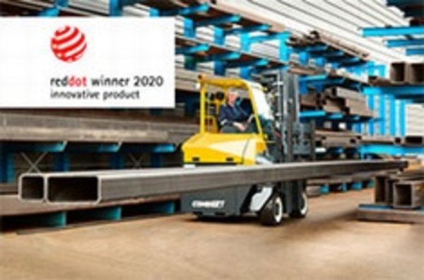 Combilift Combi-CBE4 Elektro-Mehrwege-Gabelstapler gewinnt Red Dot design Award 2020