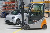 Starke Elektrokompetenz – Umweltschonender STILL Elektrostapler RX 20-20 trifft auf Elektro-Kleinwagen e.GO Life, der auf dem RWTH Aachen Campus ansässigen e.GO mobile AG.